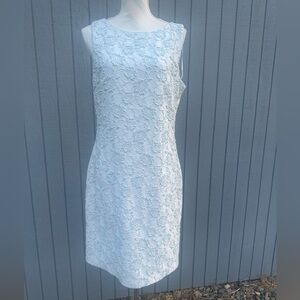 Donna Ricco Ice Blue Ruched Sheath Mini Dress